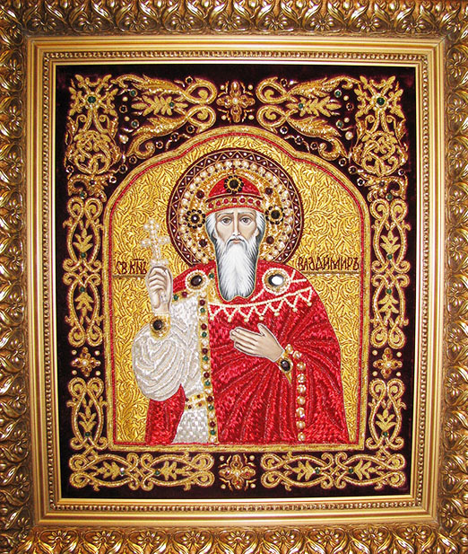 Ікона «Св. князь Володимир». 2008. Полотно, канітель